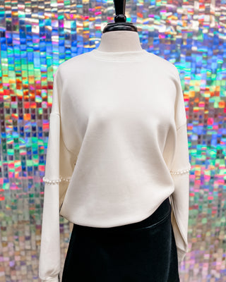 P. CILL Butter Modal Pearl Trim Pullover