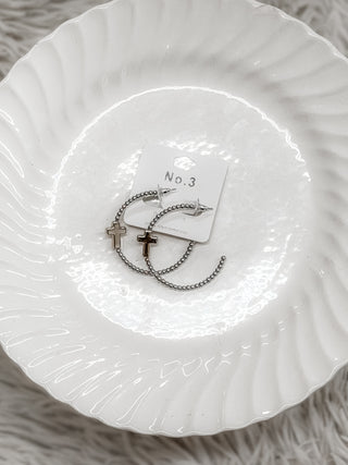 beaded cross hoops