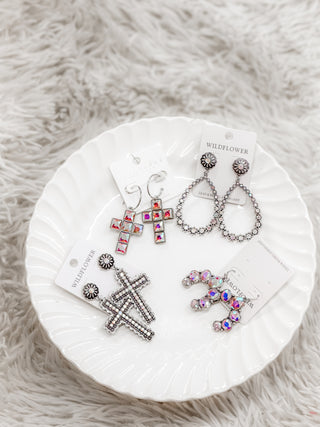 pewter glam earrings