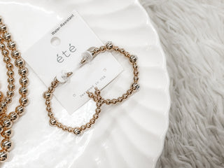 gemstone beaded hoops