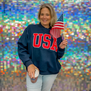 USA reversible mock sweatshirt