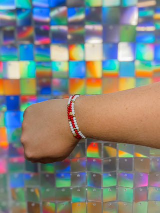 Crimson and White Bracelet