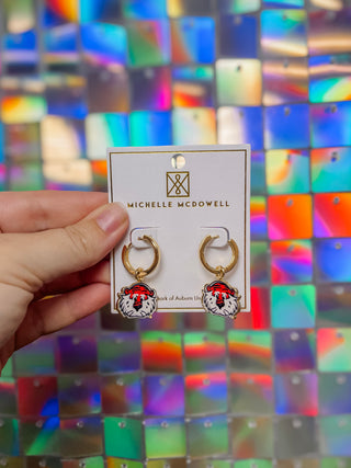 Aubie the Tiger Pendant Earrings