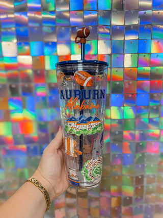 Tailgates in Auburn 24oz plastic tumbler