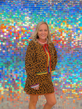 Leopard Multi Tie Rhinestone Sweater