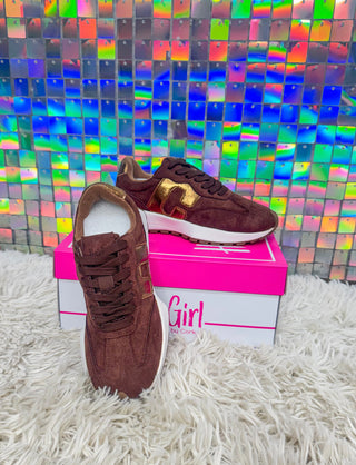 Corkeys NO PROB - Chocolate Faux Suede