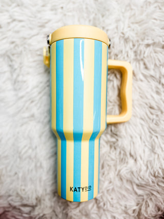 yellow & aqua 40 oz tumbler