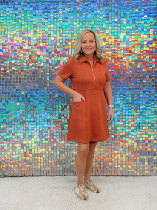 P. Cill zipper dres-dusty rose