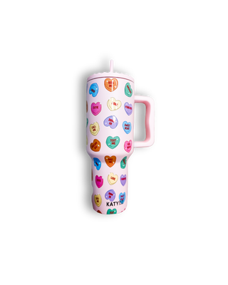 candy heart vday tumbler