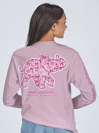 pink ribbon elephant long sleeve