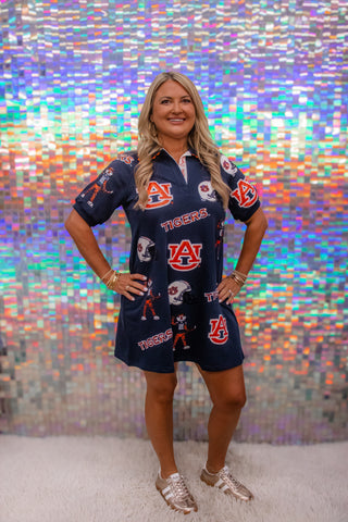 Auburn logo patch dress