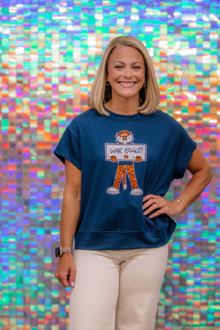 Navy Aubie Short Sleeve Tee