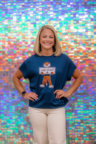 Navy Aubie Short Sleeve Tee
