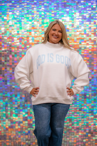 JESUS & GOD IS GOOD reversible sweatshirt