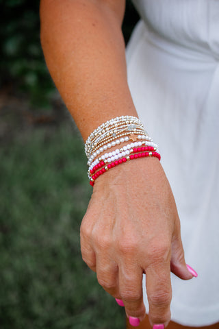 Crimson and White Bracelet