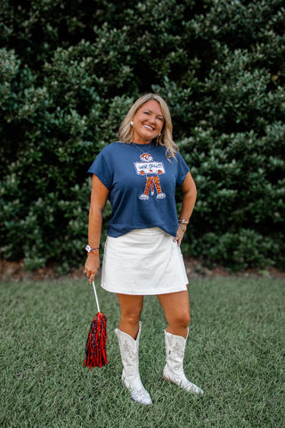 Navy Aubie Short Sleeve Tee