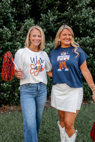 Navy Aubie Short Sleeve Tee