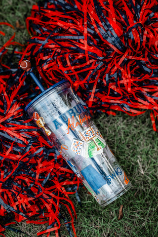 Tailgates in Auburn 24oz plastic tumbler