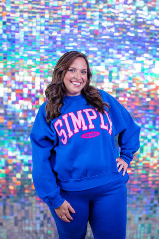 Simply Southern Cobalt Blue Sweatshirt & Jogger Set-Plus