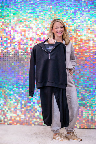 black scuba pants set