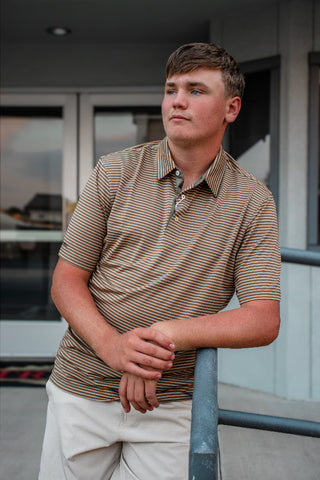 Southern Shirt Co. Crestline Stripe Polo - Marshland