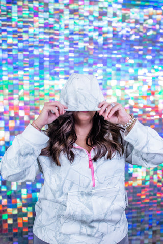 Simply Southern White Camo Marble Quarter-Zip Pullover
