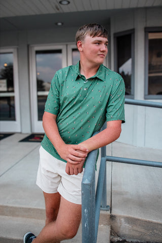 Southern Shirt Co. Feathered Frenzy Printed Polo - Feather