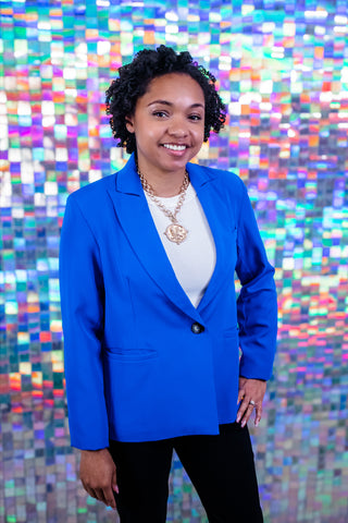 Royal Blue Button-Front Blazer