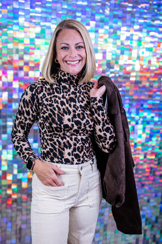 Beige Animal Print Bodsuit