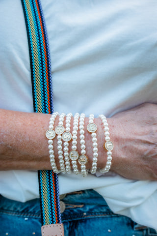 pearl initial bracelet