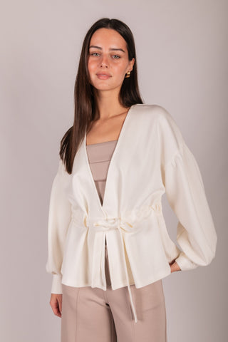 P. CILL Wrap Cardigan - Ivory