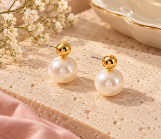 Double Ball Pearl Earrings
