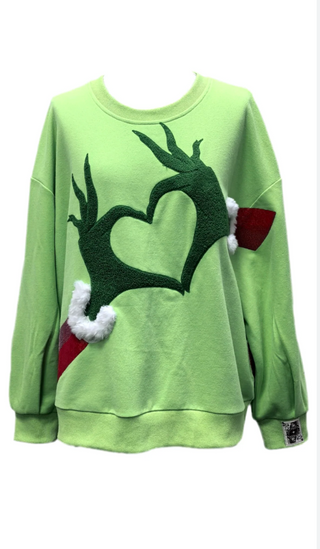GRINCH HEART SWEATSHIRT QOS