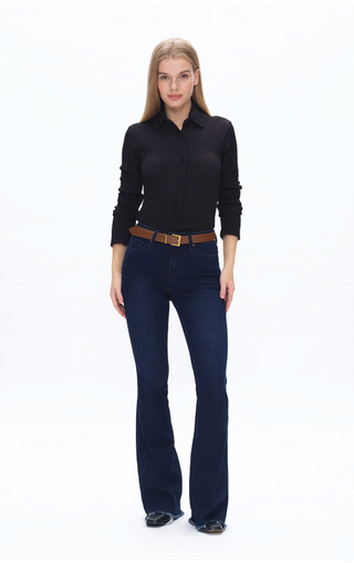 Bayeas Dark Wash Flare Denim Jeans