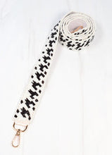 Load image into Gallery viewer, Houndstooth Black- White Beaded Crossbody Strap
