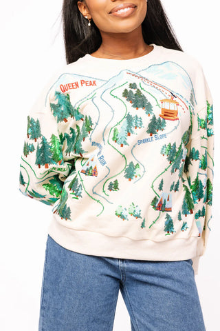 Sparkle Slopes Scenery Sweatshirt - QOS