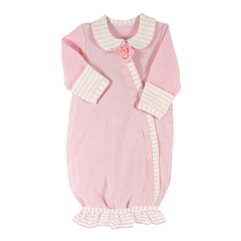 Preemie Stripey Gown - Light Pink
