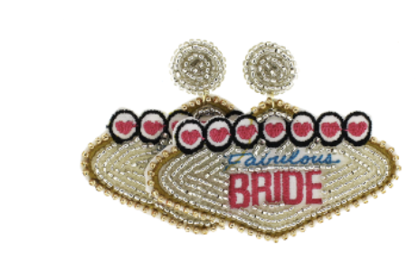 seed bead sequin fabulous bride white earrings