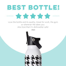 Load image into Gallery viewer, Houndstooth Flip + Sip Water Bottle (20oz)

